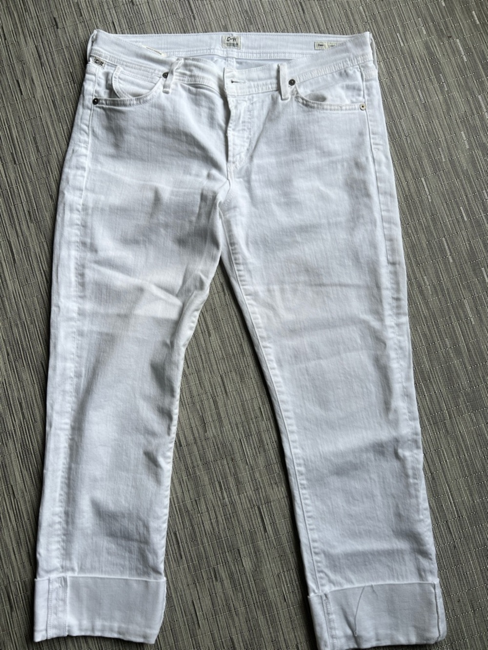 Citizens Of Humanity White Cropped Ankle Jeans